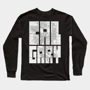 Calgary, Alberta, Canada City Map Typography - Light Long Sleeve T-Shirt